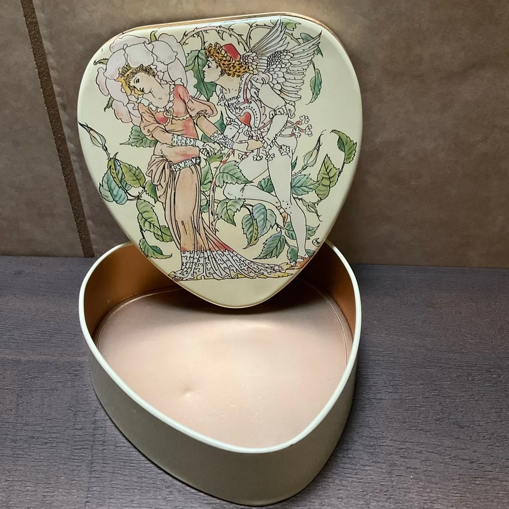 "Shakespeare's Garden IIi (rose)" by Walter Crane Flora's Feast heart shaped TIN